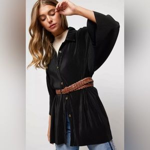 💫Solid Black Button Down Top